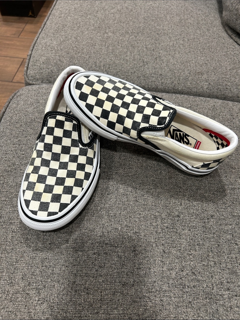 Vans Slip-On Checkerboard Sneakers - Black & White